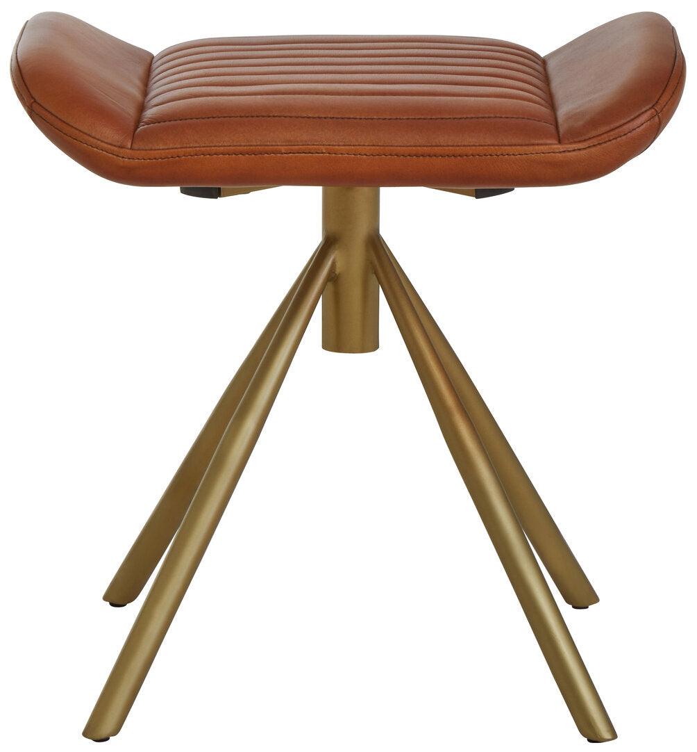 Verona Leather Footstool Tan 