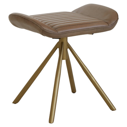 Verona Grey Leather Footstool