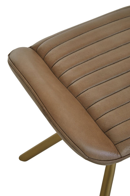 Verona Grey Leather Footstool