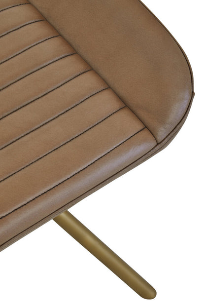 Verona Grey Leather Footstool