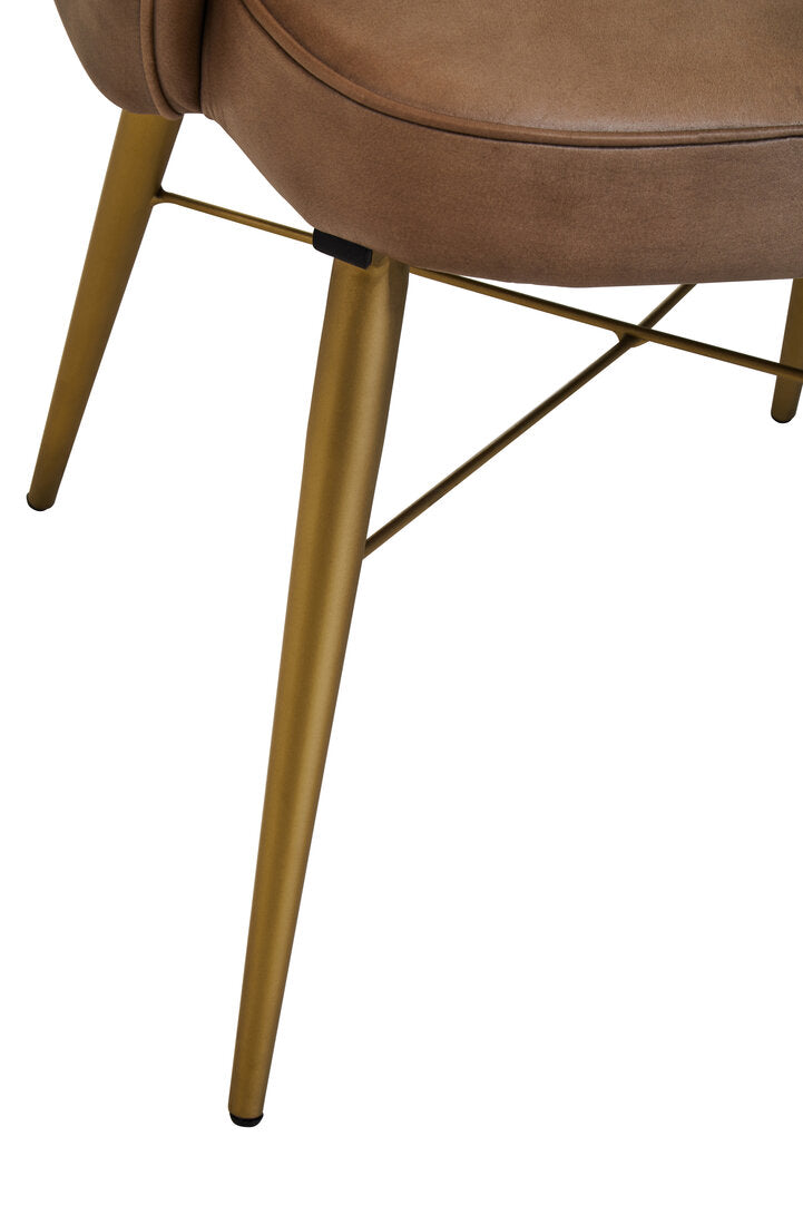 Verona Grey Leather Chair With Gold Finish Legs