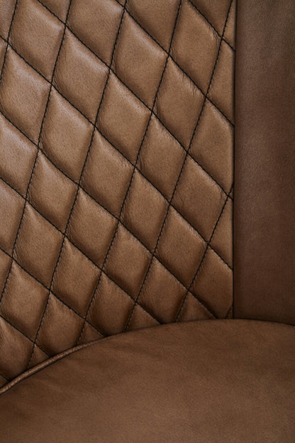 Verona Grey Leather Chair With Gold Finish Legs