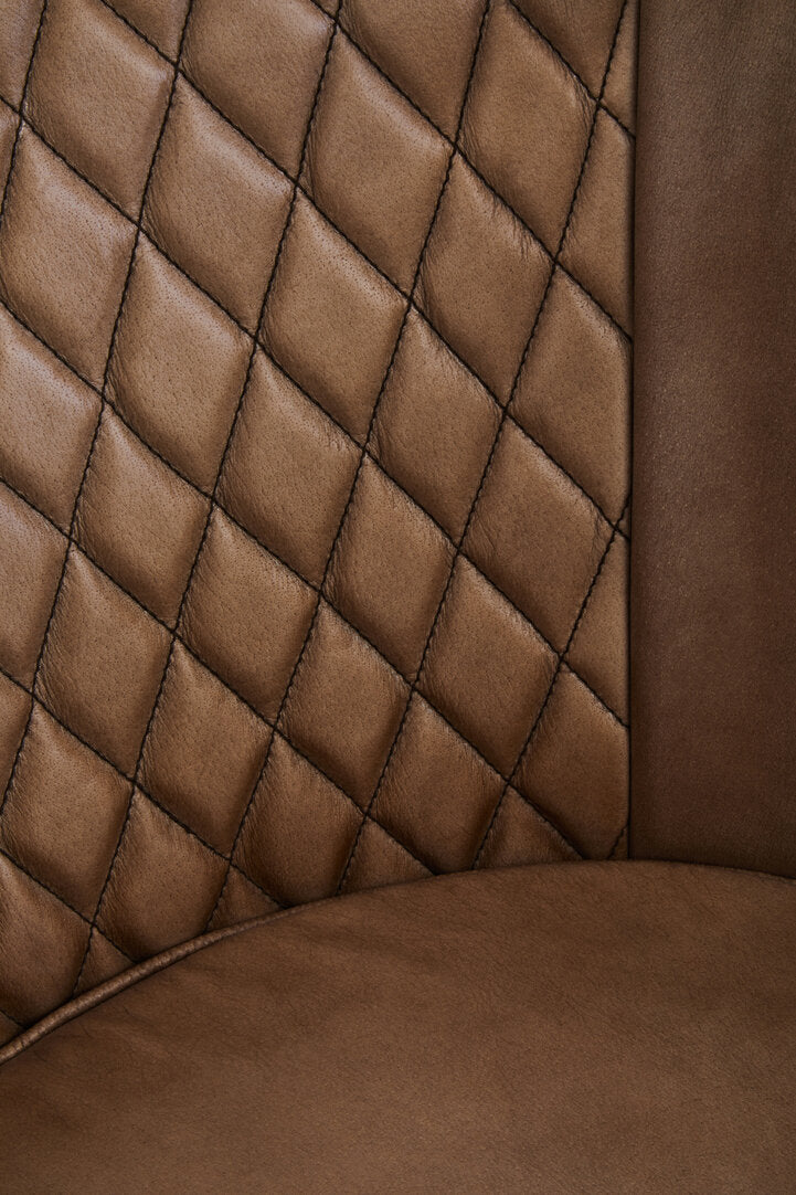 Verona Grey Leather Chair With Gold Finish Legs