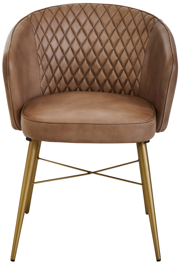 Verona Grey Leather Chair With Gold Finish Legs