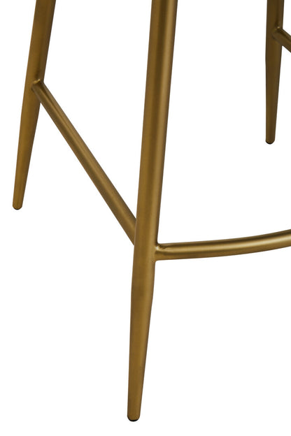 Verona Tan Leather Bar Chair With Gold Finish Frame