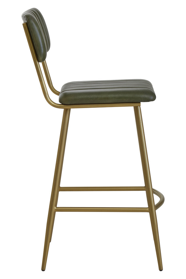 Verona Green Leather Bar Chair