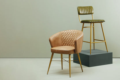 Verona Green Leather Bar Chair