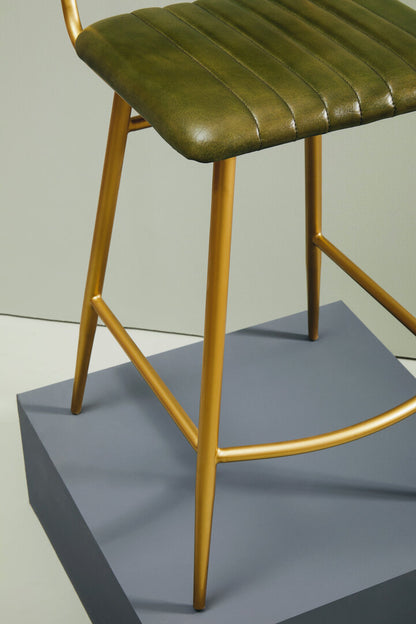 Verona Green Leather Bar Chair