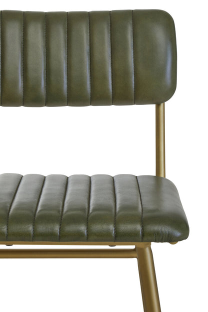 Verona Green Leather Bar Chair