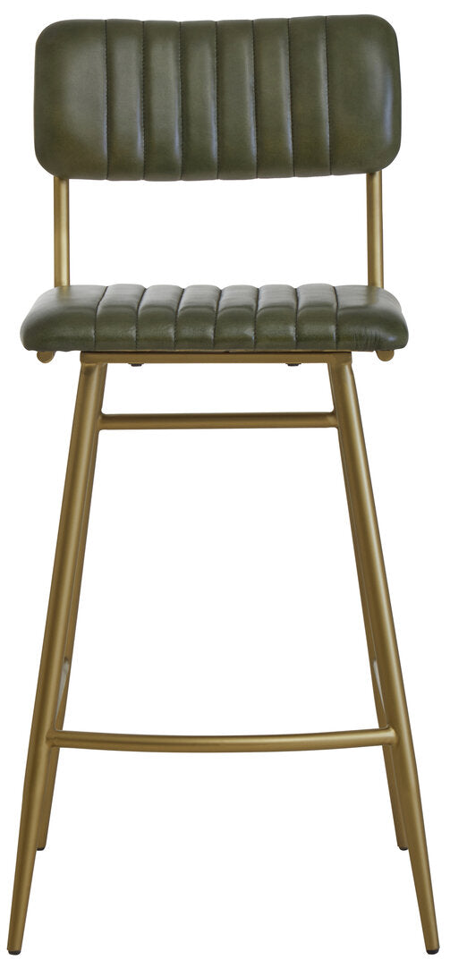 Verona Green Leather Bar Chair
