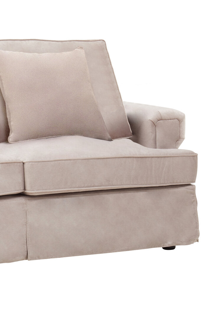 Whitby Two Seat Mink Velvet Sofa