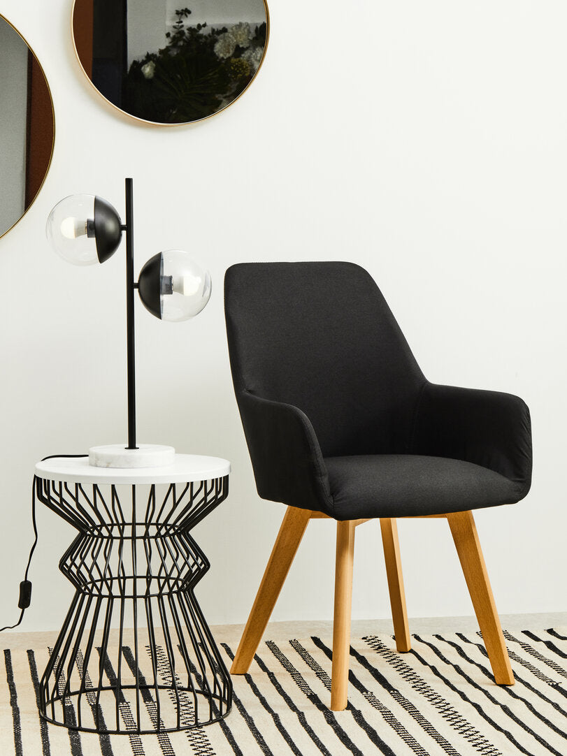 Richmond Black Dining Chair with Angular Legs