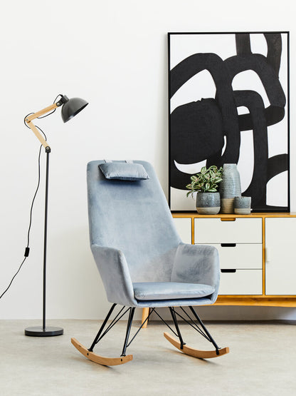 Richmond Blue Velvet Rocking Chair