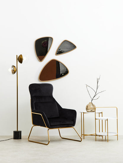 Richmond Black Velvet Armchair