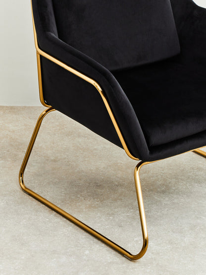Richmond Black Velvet Armchair