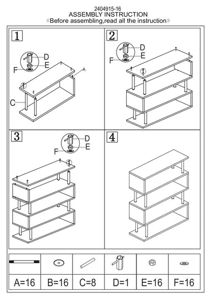 Amalfi 4 Tier Grey Gloss Shelf Unit