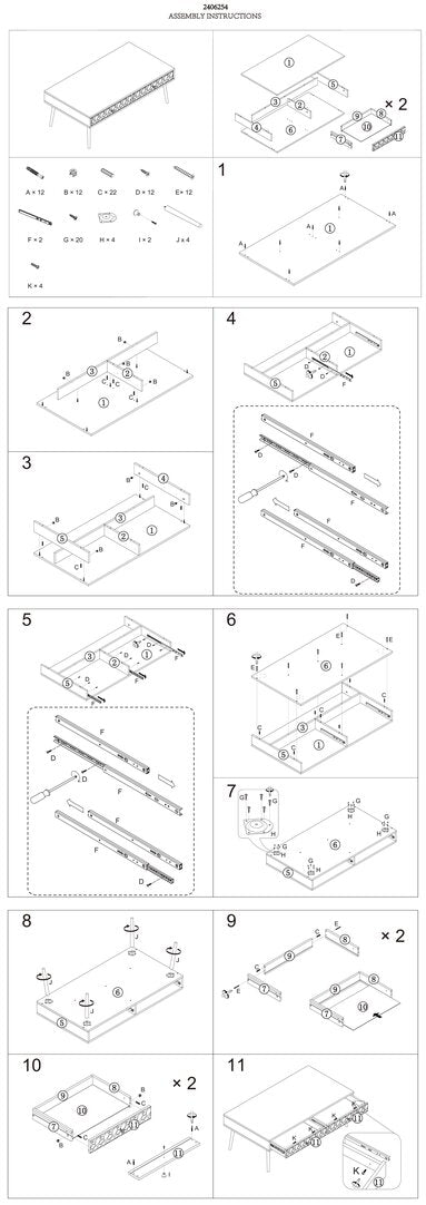 Mayfair Wood Veneer Coffee Table with 2 Drawers