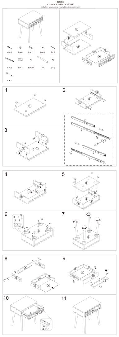 Mayfair Wood Veneer Bedside Table with 1 Drawer
