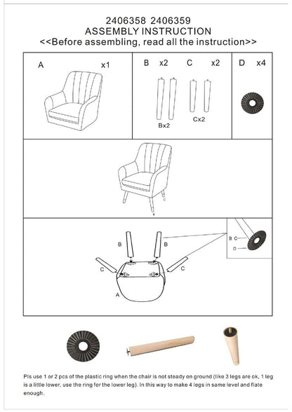 Regent Mink Velvet Accent Chair With Black Legs