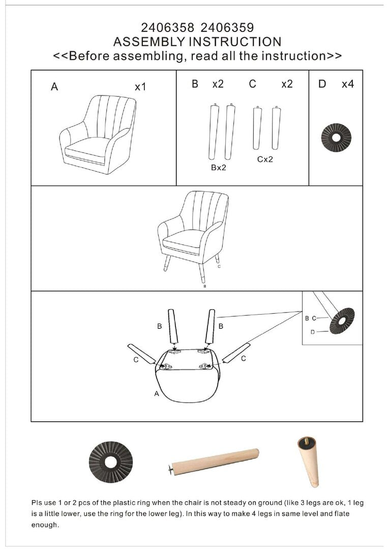 Regent Mink Velvet Accent Chair With Black Legs