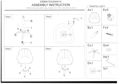 Florence Black Velvet And Gold Base Home Office Chair