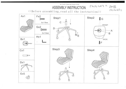 Florence Grey And White Home Office Chair