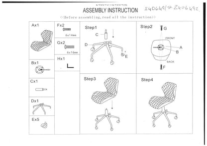 Florence Black Armless Home Office Chair