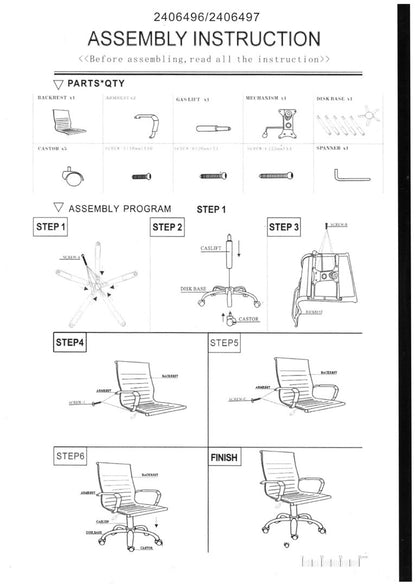 Florence Black Low Back Home Office Chair