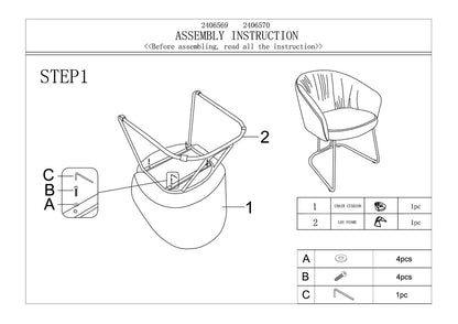 Lisbon Mink Velvet Dinner Chair