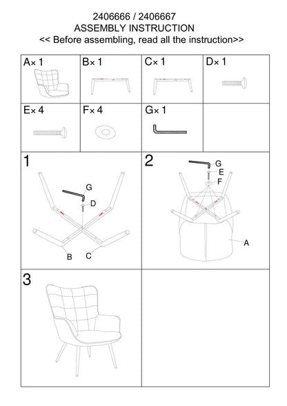 Richmond Grey Fabric Armchair
