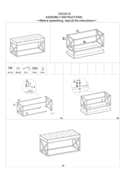 Aurora Mink Tufted Bench