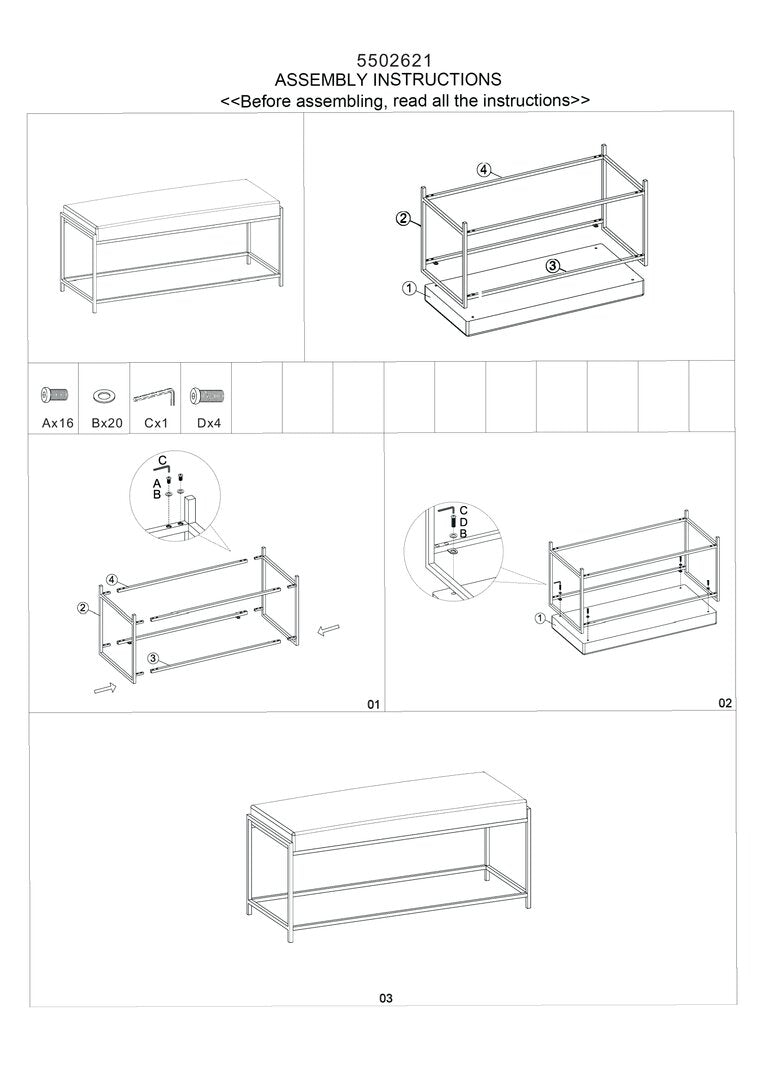Aurora Gold And Powder Blue Bench
