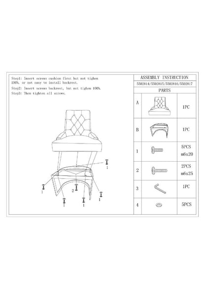 Devon Tufted Black Faux Leather Dining Chair