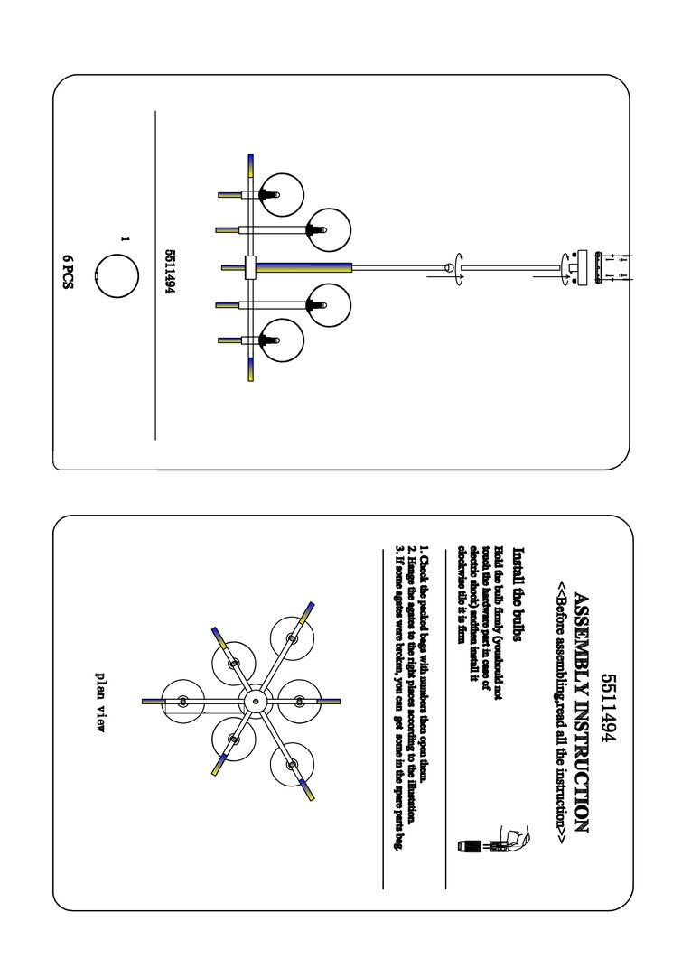 Vienna Six Bulb Pendant Light