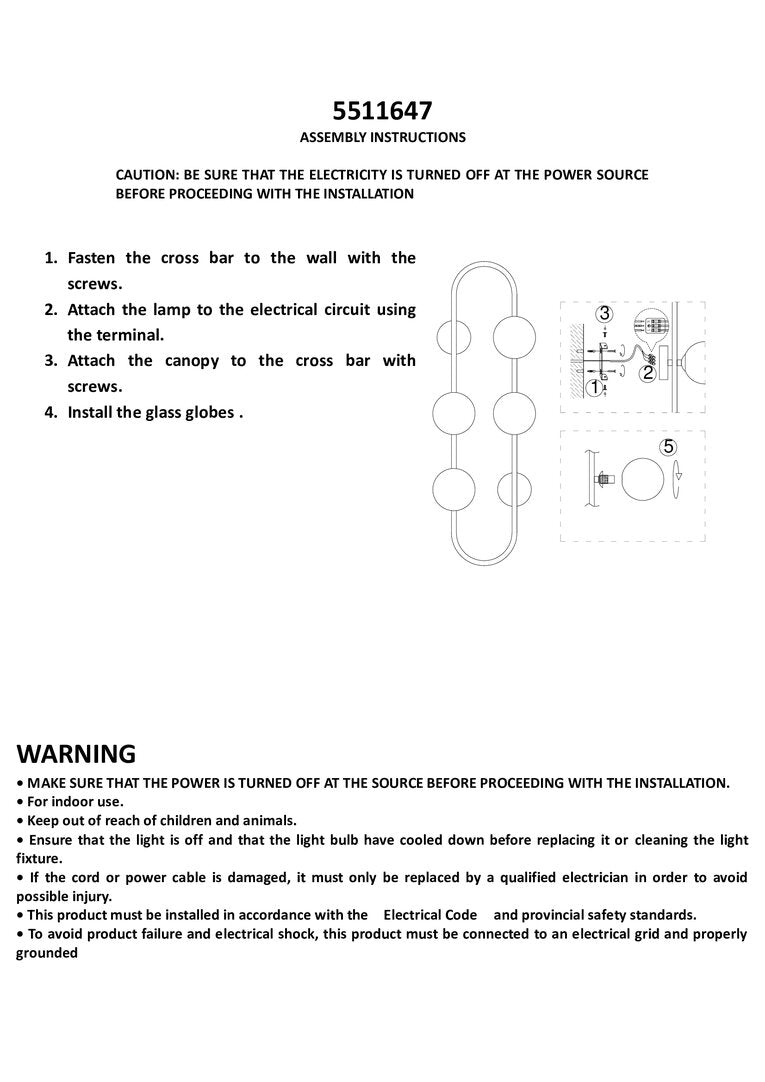 Cambridge Four Bulb White Glass Wall Light
