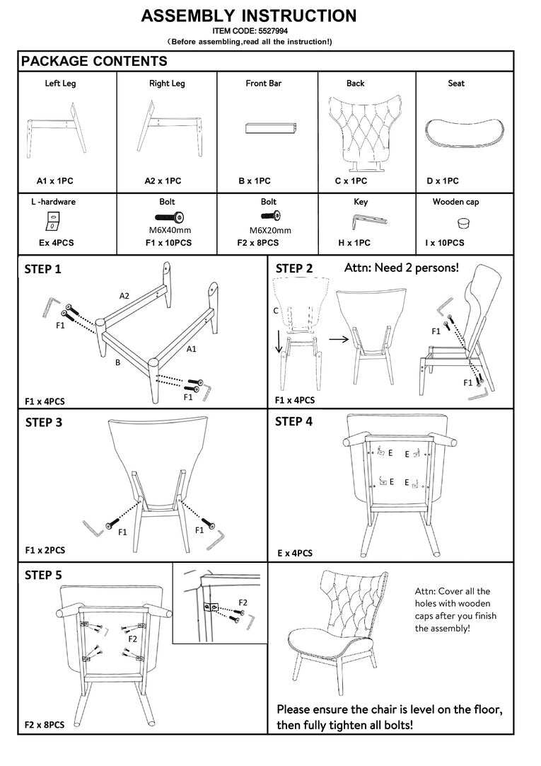 Harrogate Dark Grey Velvet Chair with Winged Back