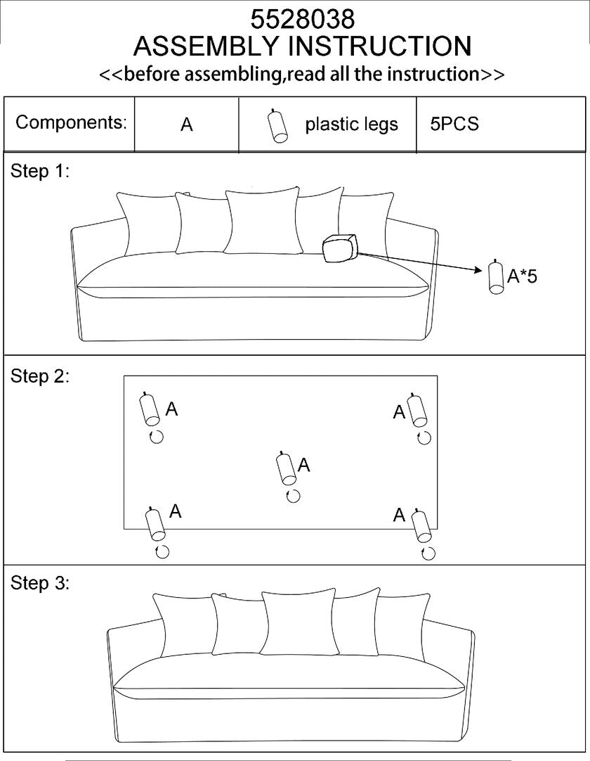 Milan 3 Seater Grey Sofa