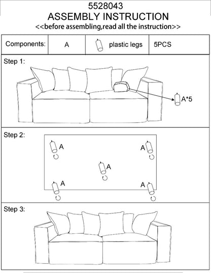 Turin 3 Seat Cream Sofa