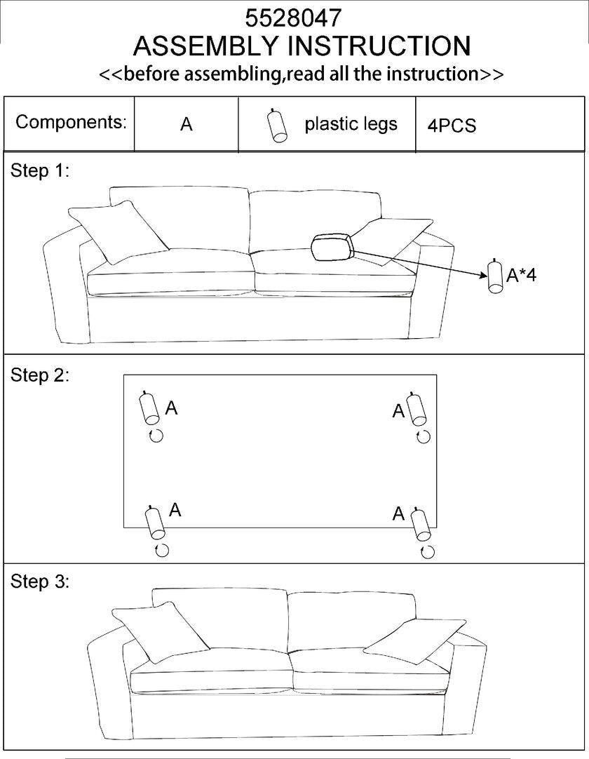 Seville 2 Seat Cream Fabric Sofa