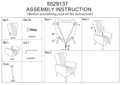 Windsor Mink Velvet Accent Chair With Gold Finish Legs