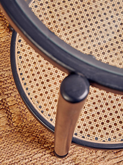 Stirling Rattan and Glass 2 Tier Console Table