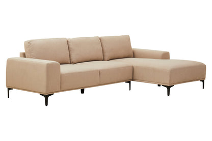 Cambridge 3 Seat Natural Fabric Right Chaise Sofa