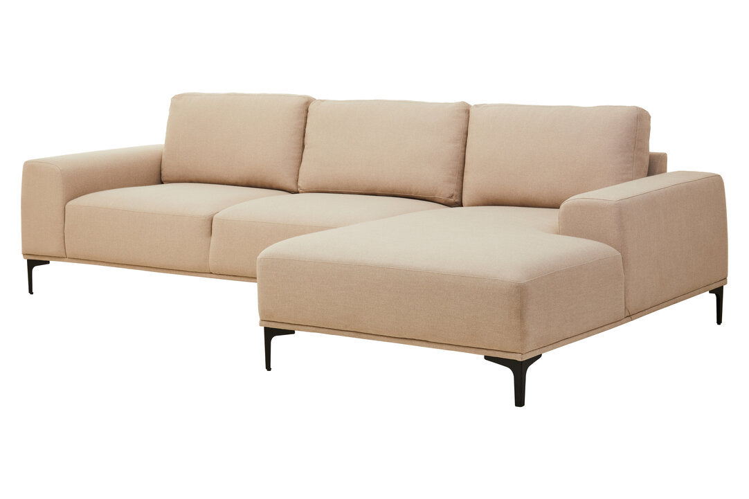 Cambridge 3 Seat Natural Fabric Right Chaise Sofa