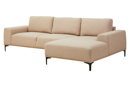 Cambridge 3 Seat Natural Fabric Right Chaise Sofa