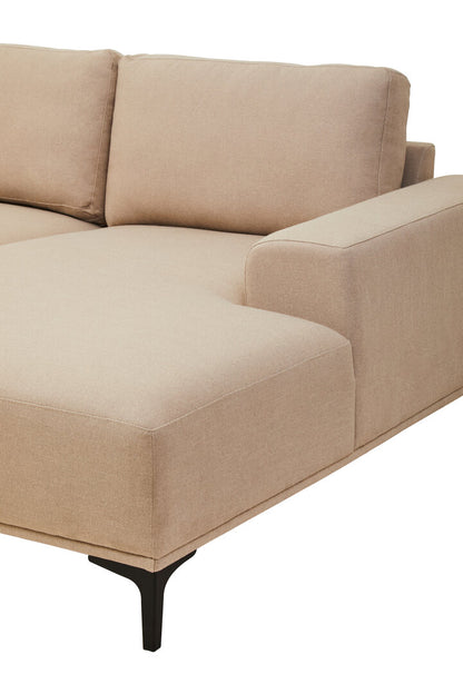 Cambridge 3 Seat Natural Fabric Right Chaise Sofa