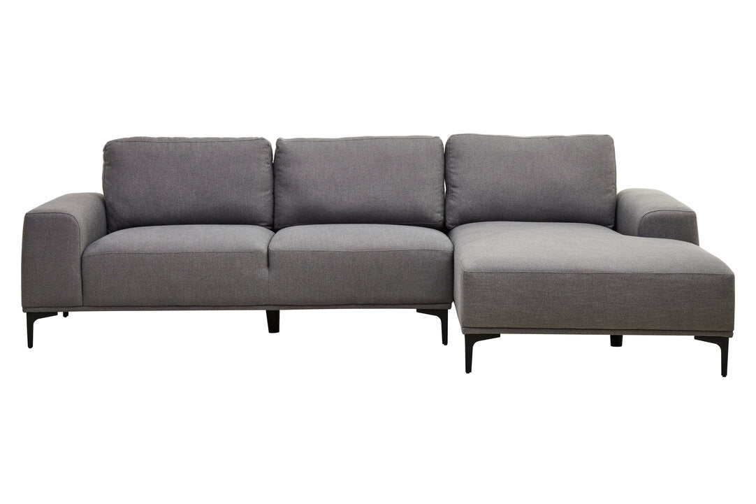 Cambridge 3 Seat Grey Fabric Right Chaise Sofa