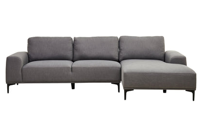 Cambridge 3 Seat Grey Fabric Right Chaise Sofa