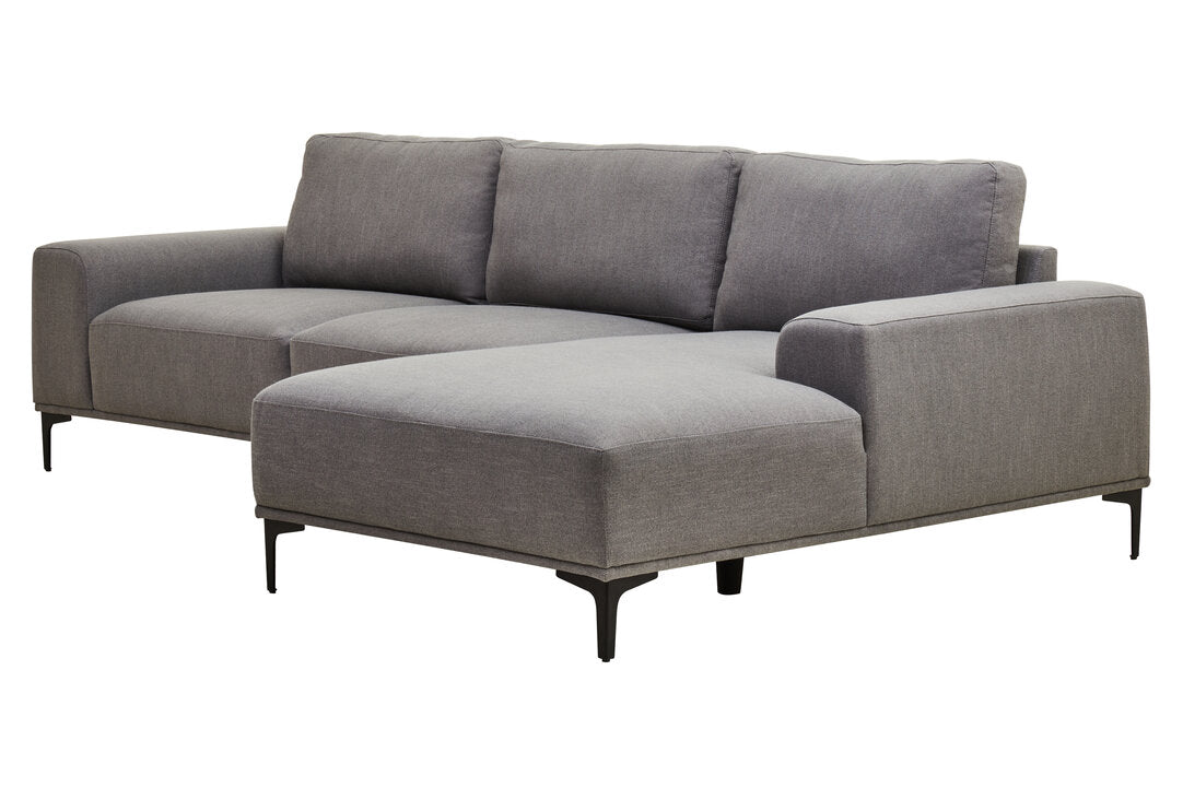 Cambridge 3 Seat Grey Fabric Right Chaise Sofa