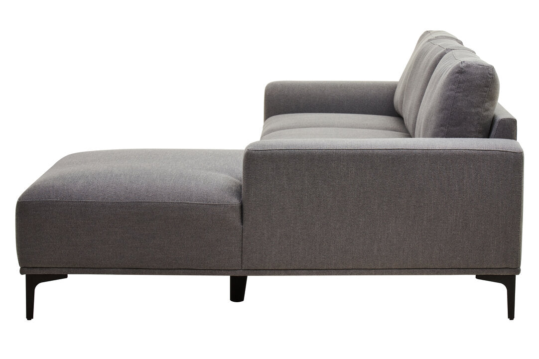 Cambridge 3 Seat Grey Fabric Right Chaise Sofa