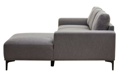Cambridge 3 Seat Grey Fabric Right Chaise Sofa